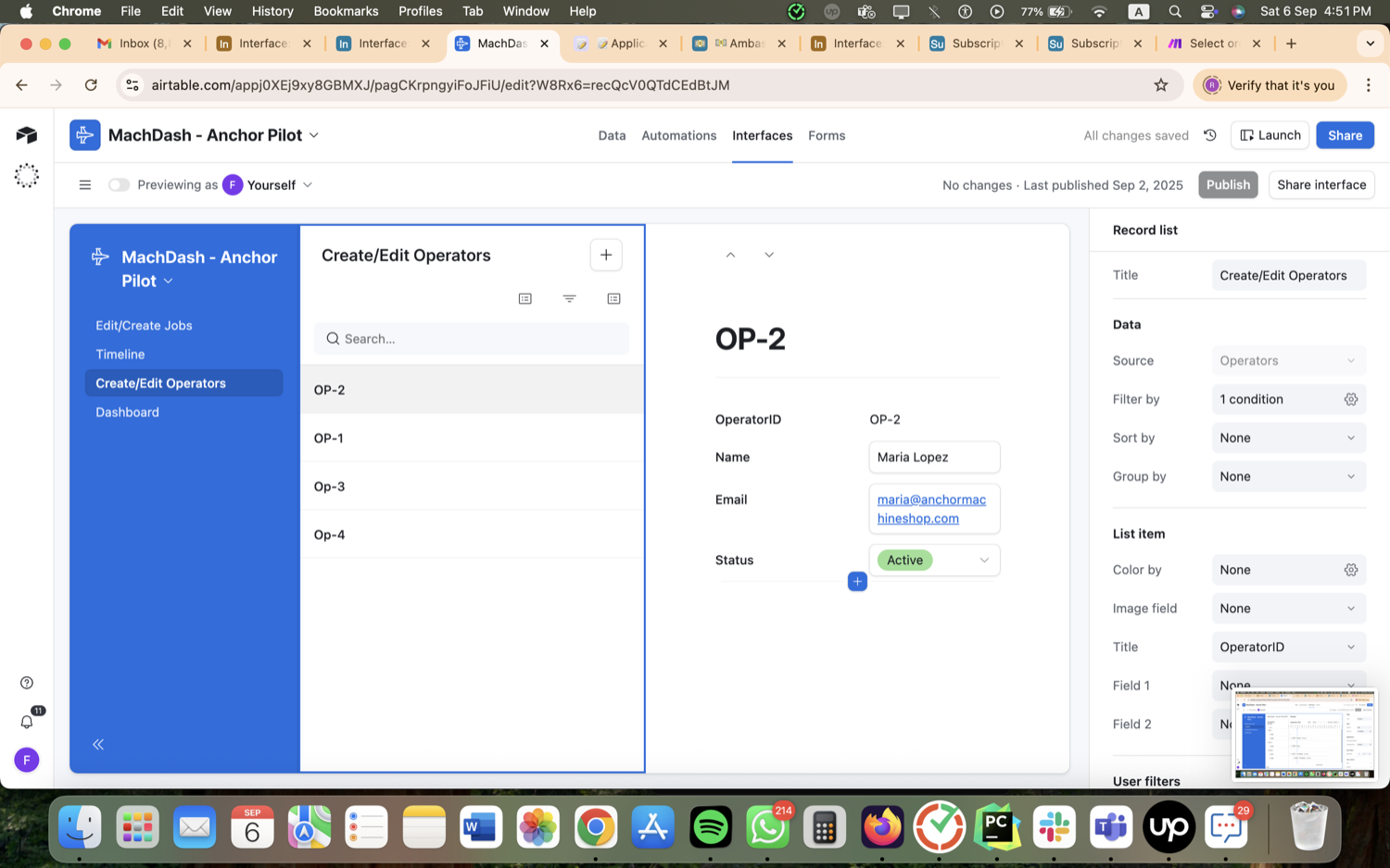 Manufacturing Job & Machine Scheduling App (Airtable) screenshot 2